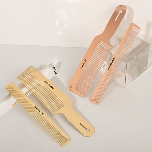 BaBylissPRO Barberology Metal Comb Set 2pc - Gold